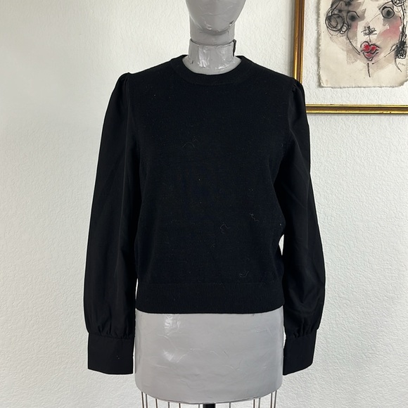 French Connection Addin Mixed Media Dress Shirt Sweater Sweater - Picture 1 of 7